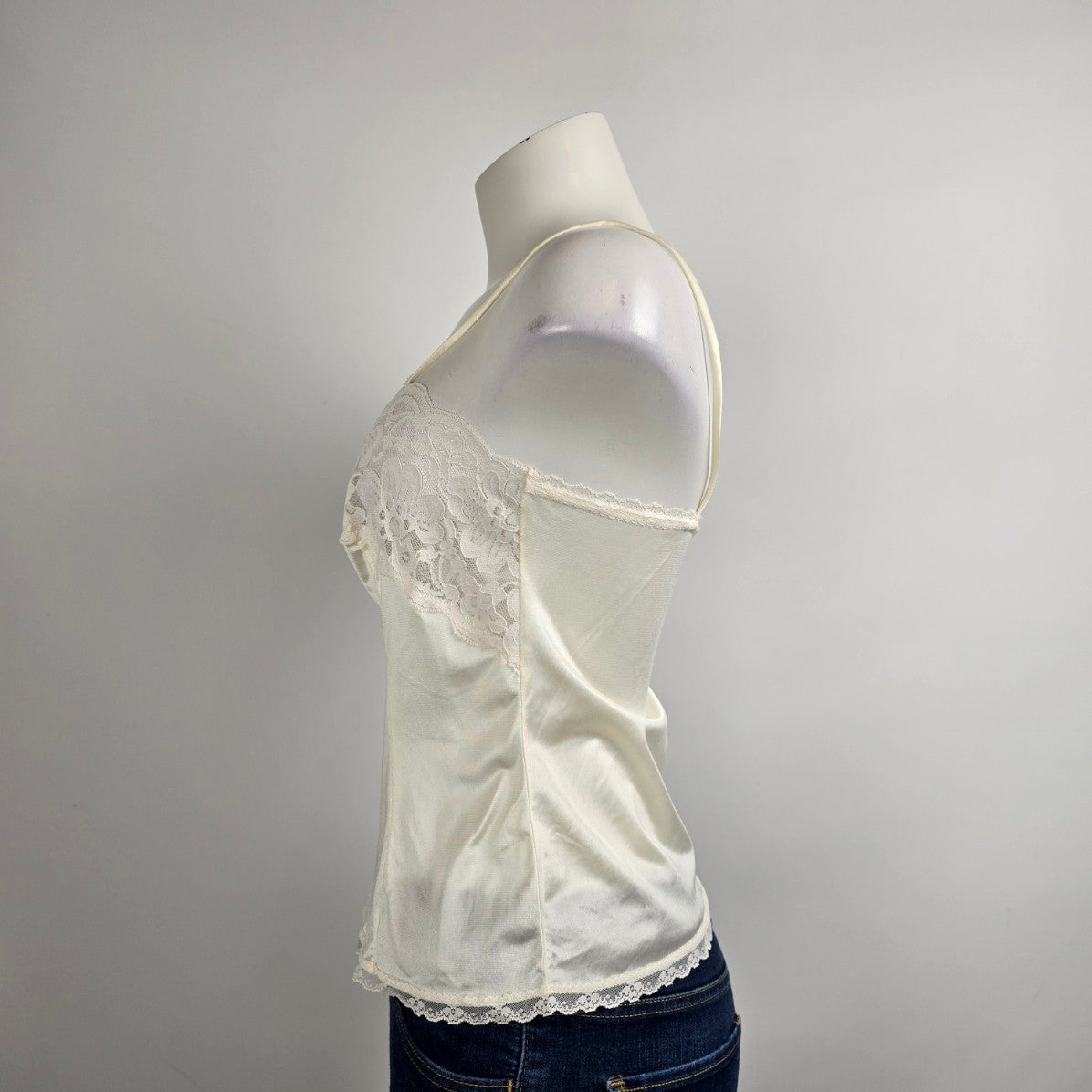 Vintage Petticoat Junction Cream Lingerie Top Size M