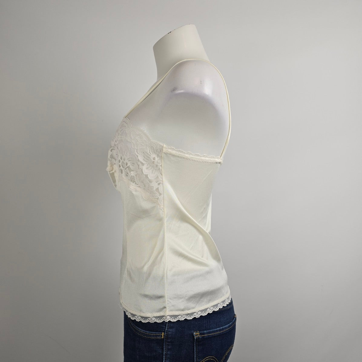 Vintage Petticoat Junction Cream Lingerie Top Size M