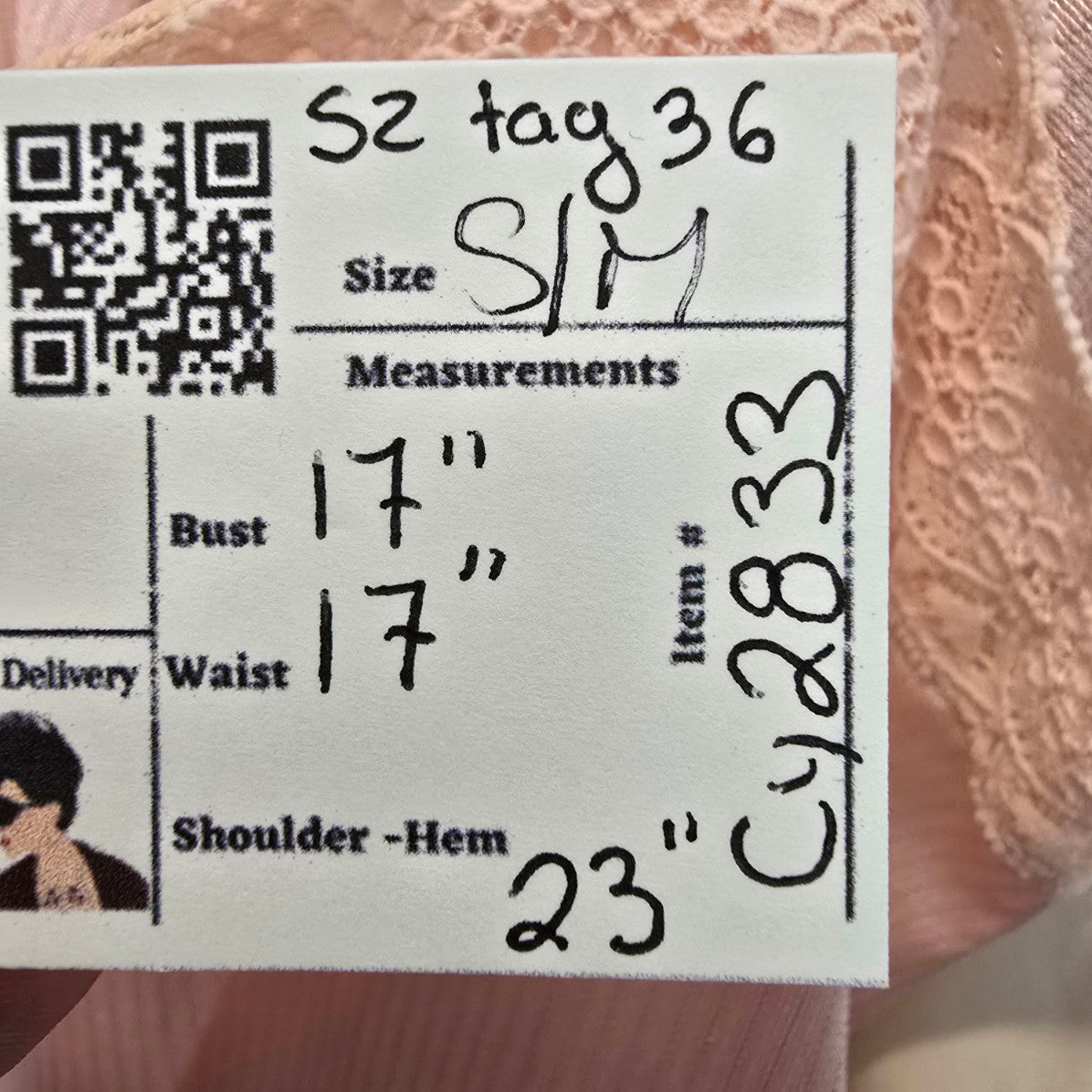 Vintage Janice Young Pink Lingerie Top Size S/M