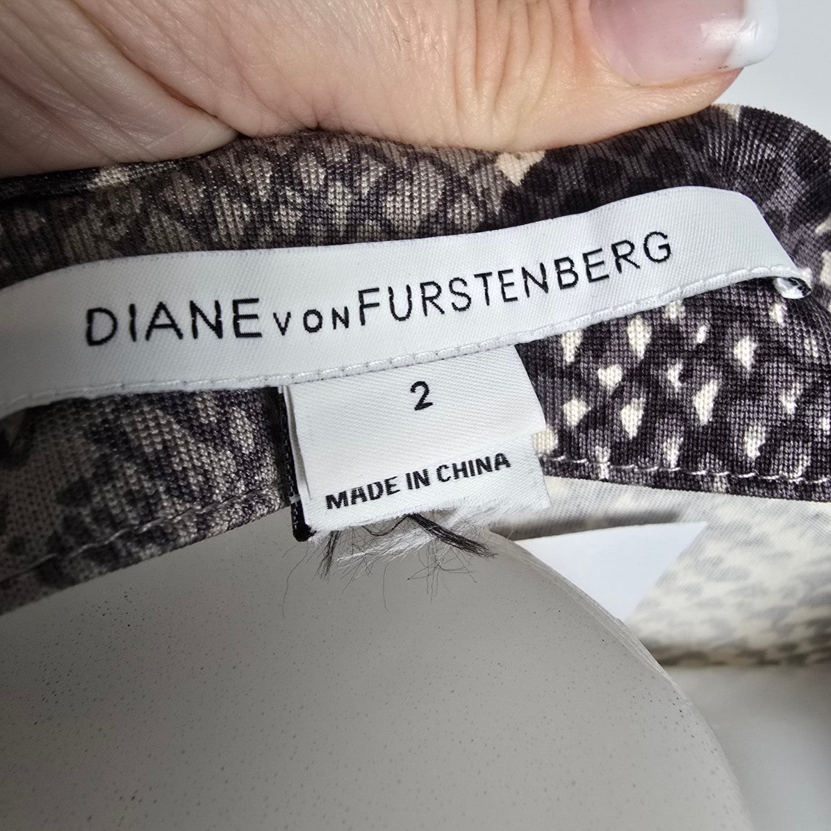 Diane Von Furstenburg Julian Python Snake-Print Silk Wrap Dress Size 2