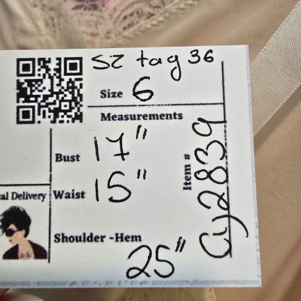 Vintage Shadow Line Cream Lingerie Top Size 6