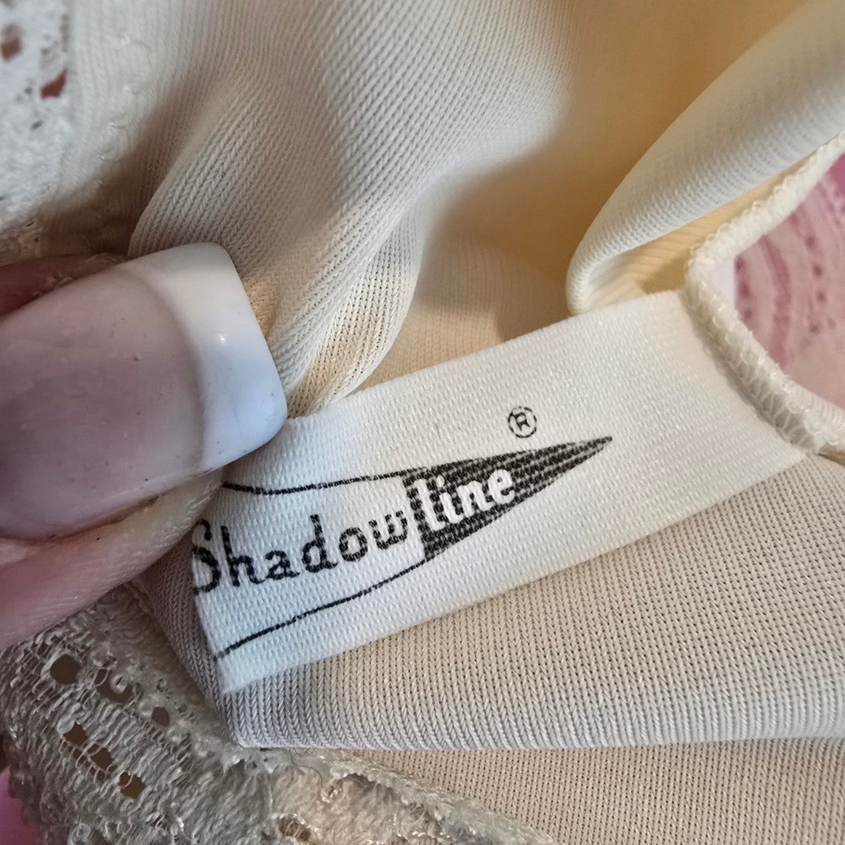 Vintage Shadow Line Cream Lingerie Top Size 6