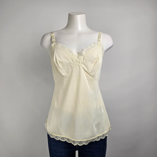 Vintage Shadow Line Cream Lingerie Top Size 6