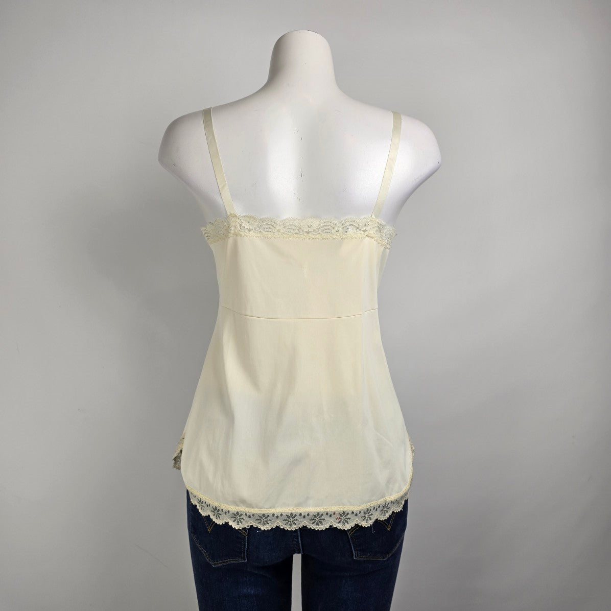 Vintage Shadow Line Cream Lingerie Top Size 6