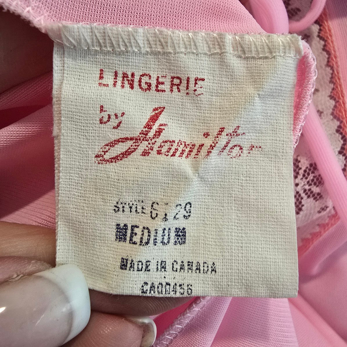 Vintage Lingerie by Hamilton Pink Lace Trim Lingerie Jacket Size M