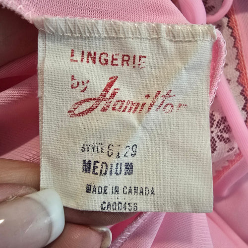 Vintage Lingerie by Hamilton Pink Lace Trim Lingerie Jacket Size M