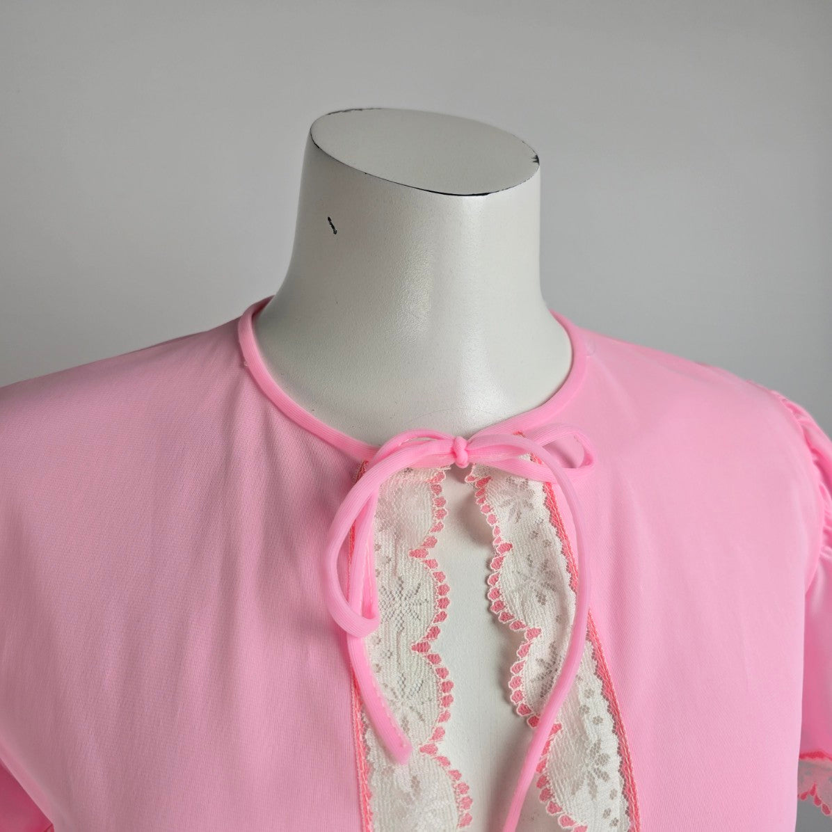 Vintage Lingerie by Hamilton Pink Lace Trim Lingerie Jacket Size M