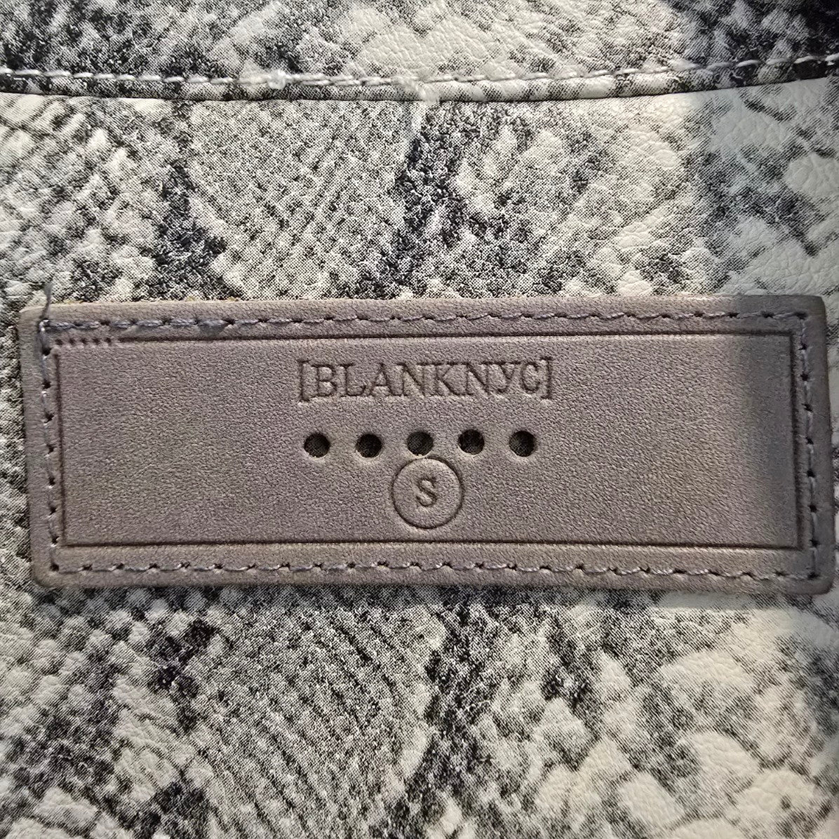 Blank NYC Faux Leather Snake Print Asymmetrical Moto Zip Jacket Size S