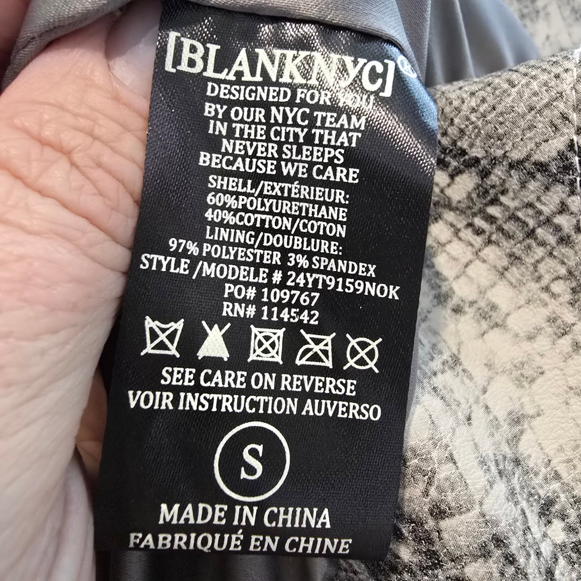 Blank NYC Faux Leather Snake Print Asymmetrical Moto Zip Jacket Size S