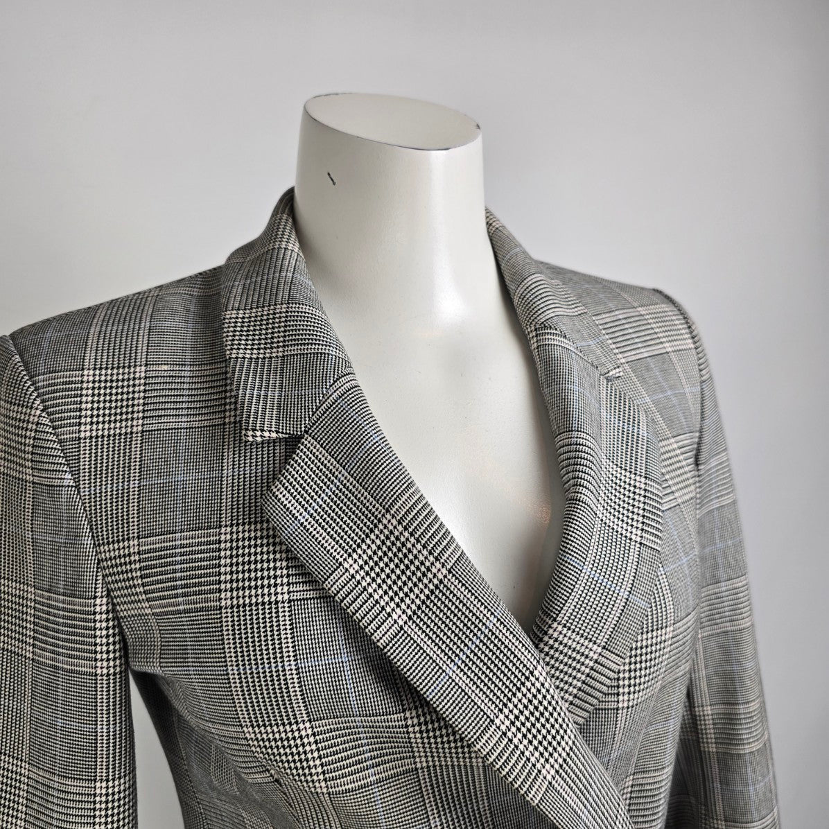 Sunday Best Aritzia Houndstooth Double Breasted Plaid Blazer Size XS
