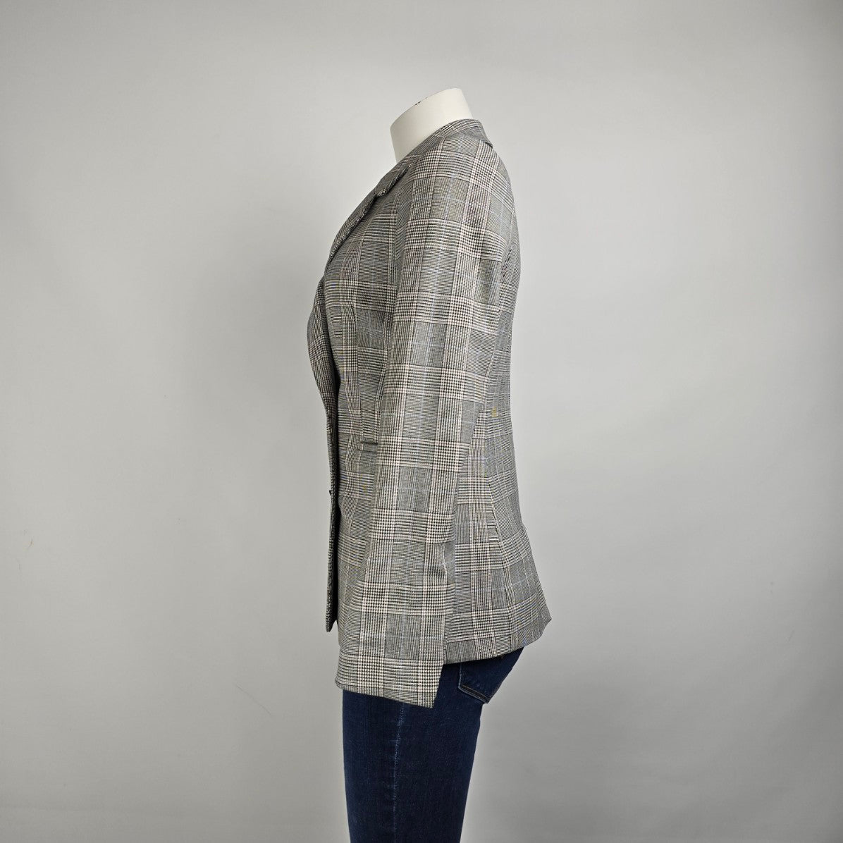 Sunday Best Aritzia Houndstooth Double Breasted Plaid Blazer Size XS
