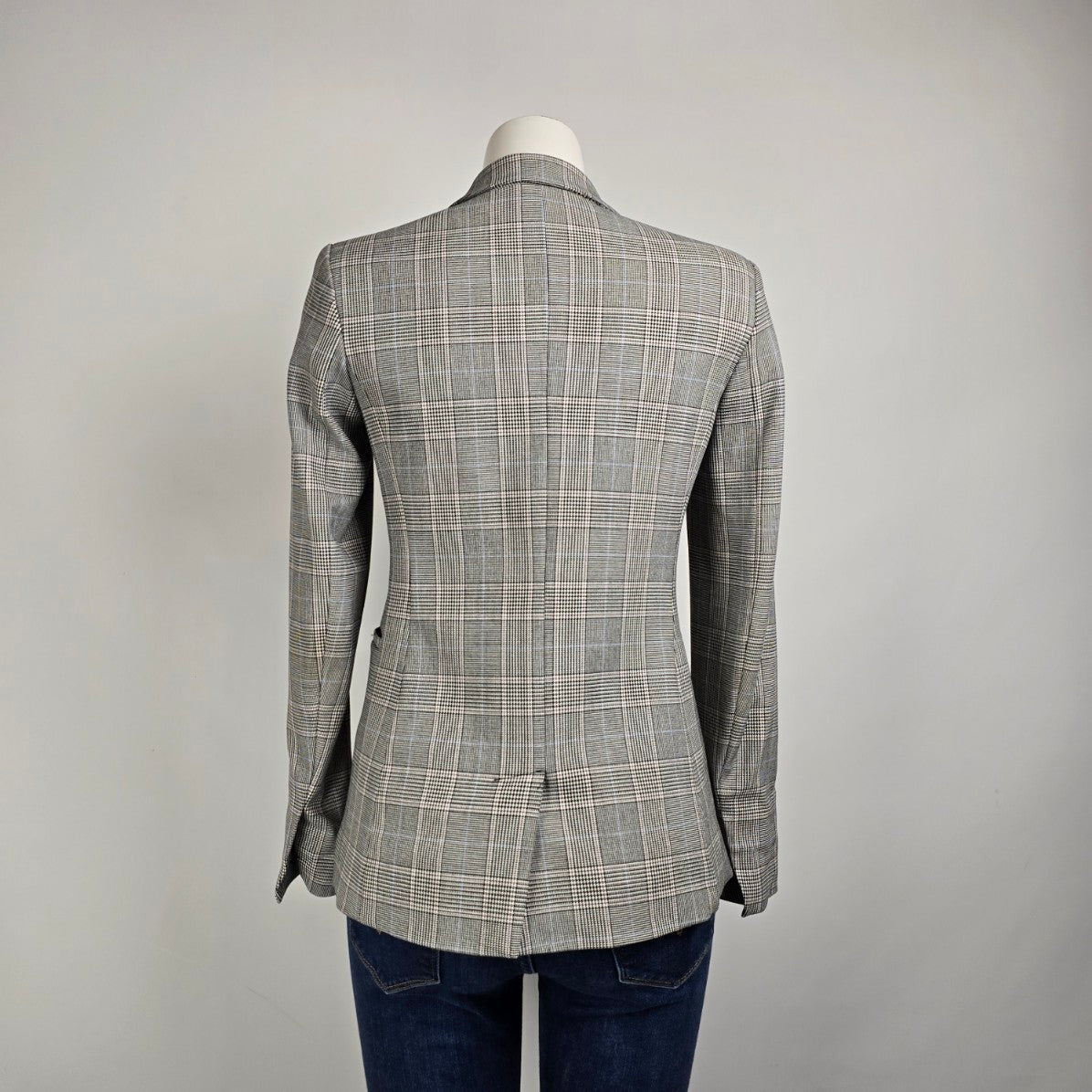Sunday Best Aritzia Houndstooth Double Breasted Plaid Blazer Size XS