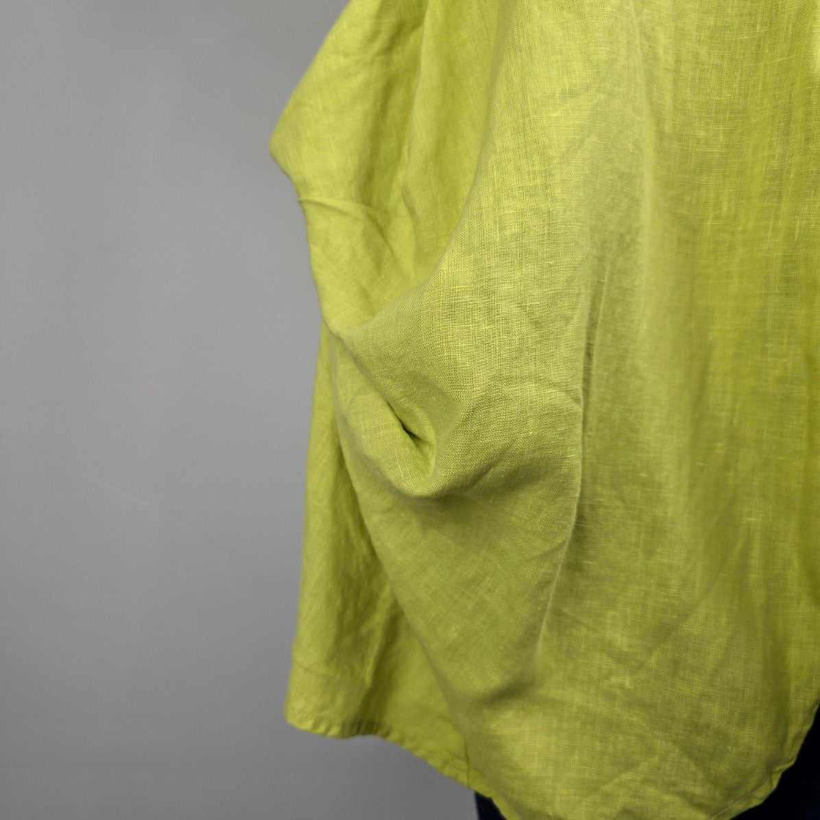 Click by Color me Cotton Green Linen Button Up Sleeveless Tunic Top Size L