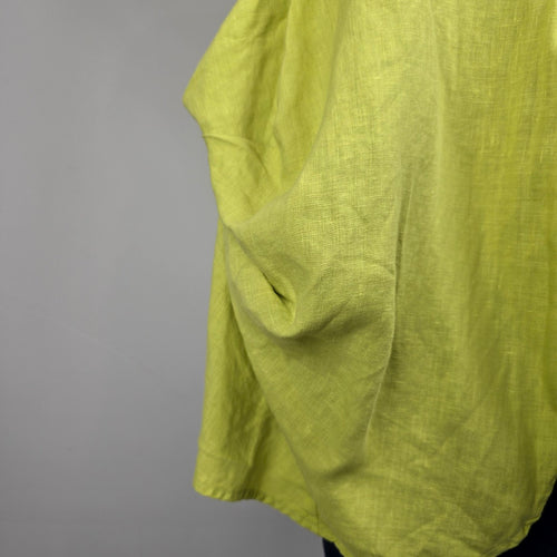 Click by Color me Cotton Green Linen Button Up Sleeveless Tunic Top Size L