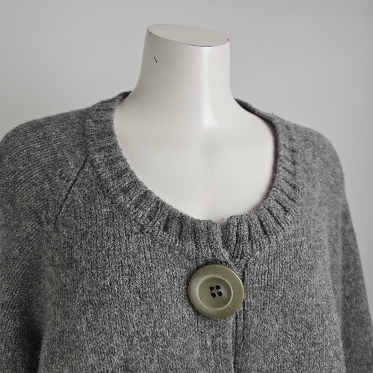 Chloé Grey Wool Button Up Cropped Cardigan Size M