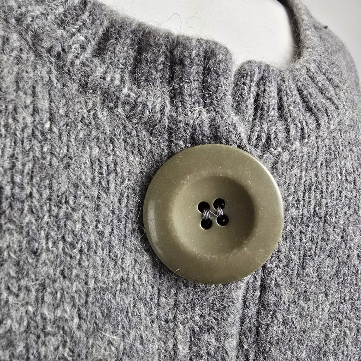 Chloé Grey Wool Button Up Cropped Cardigan Size M