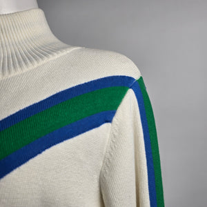Vintage Sportek Cream Zip Up Sweater Size XL