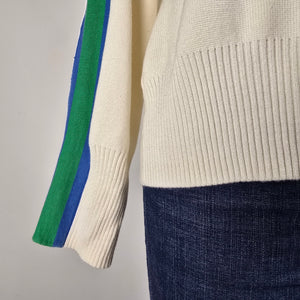 Vintage Sportek Cream Zip Up Sweater Size XL