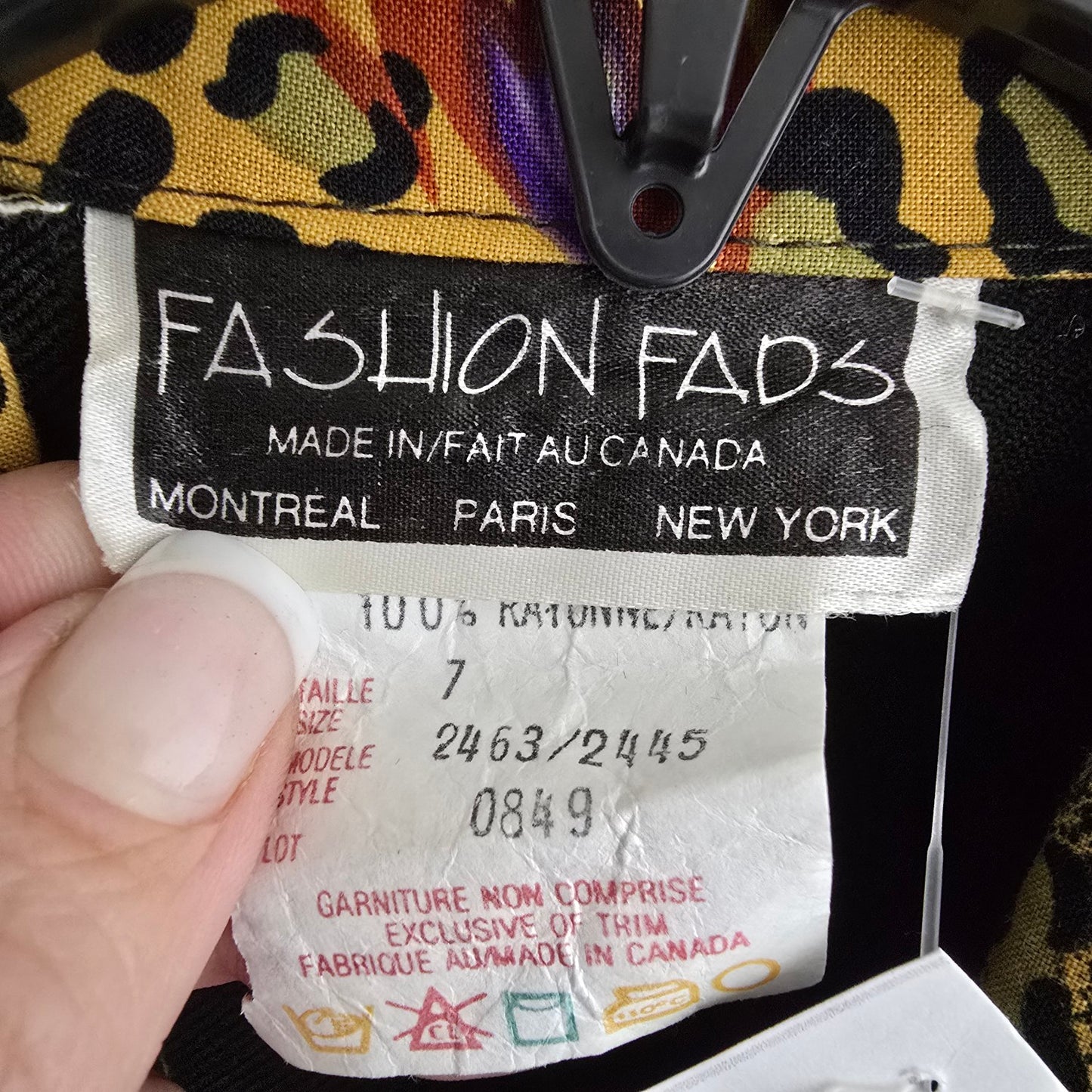 Vintage Fashion Fads Black Animal Print Blazer Size 7