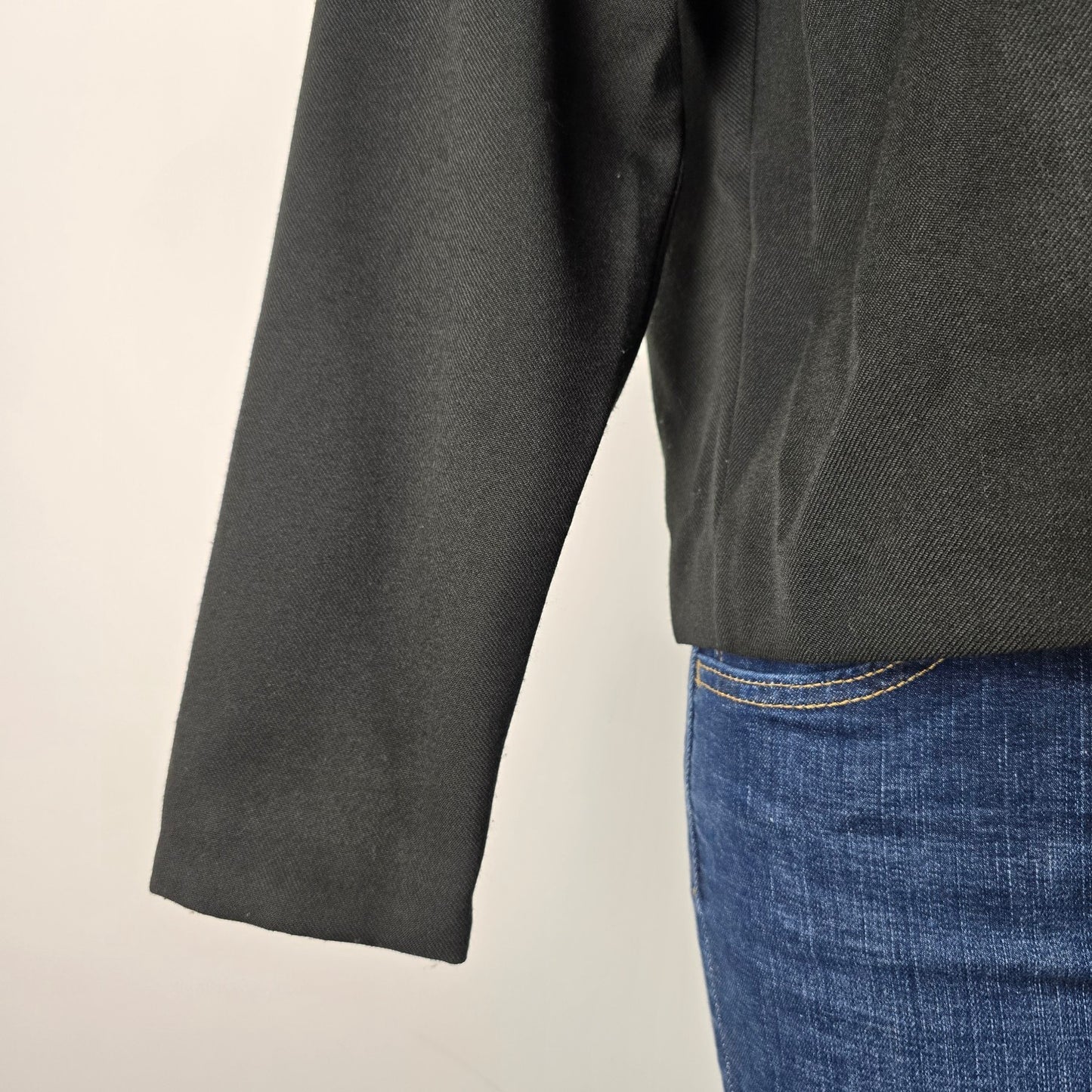 Vintage Fashion Fads Black Animal Print Blazer Size 7