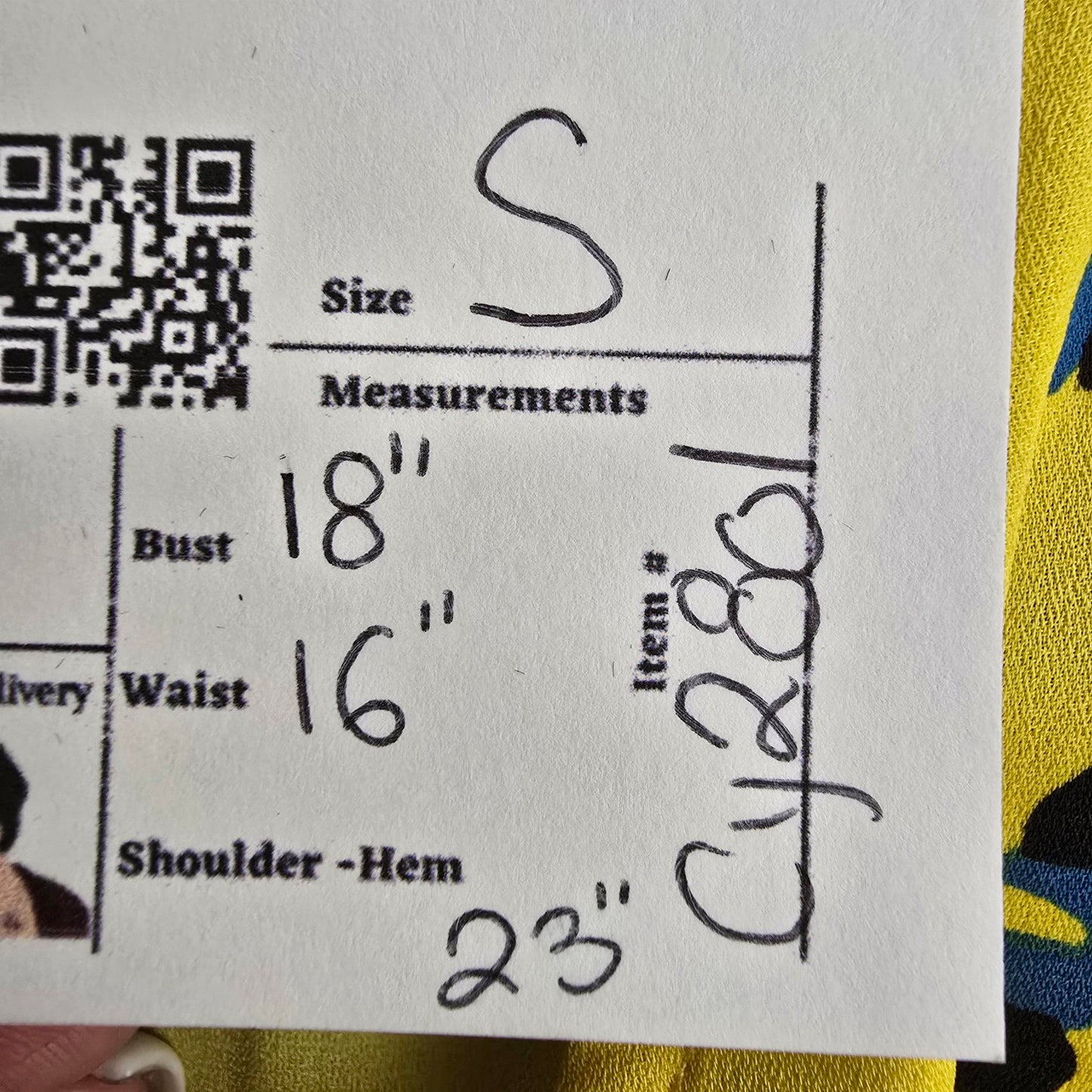 Cabi Sunny Yellow Front Tie Blue Flower Blouse Top Cardigan Size S