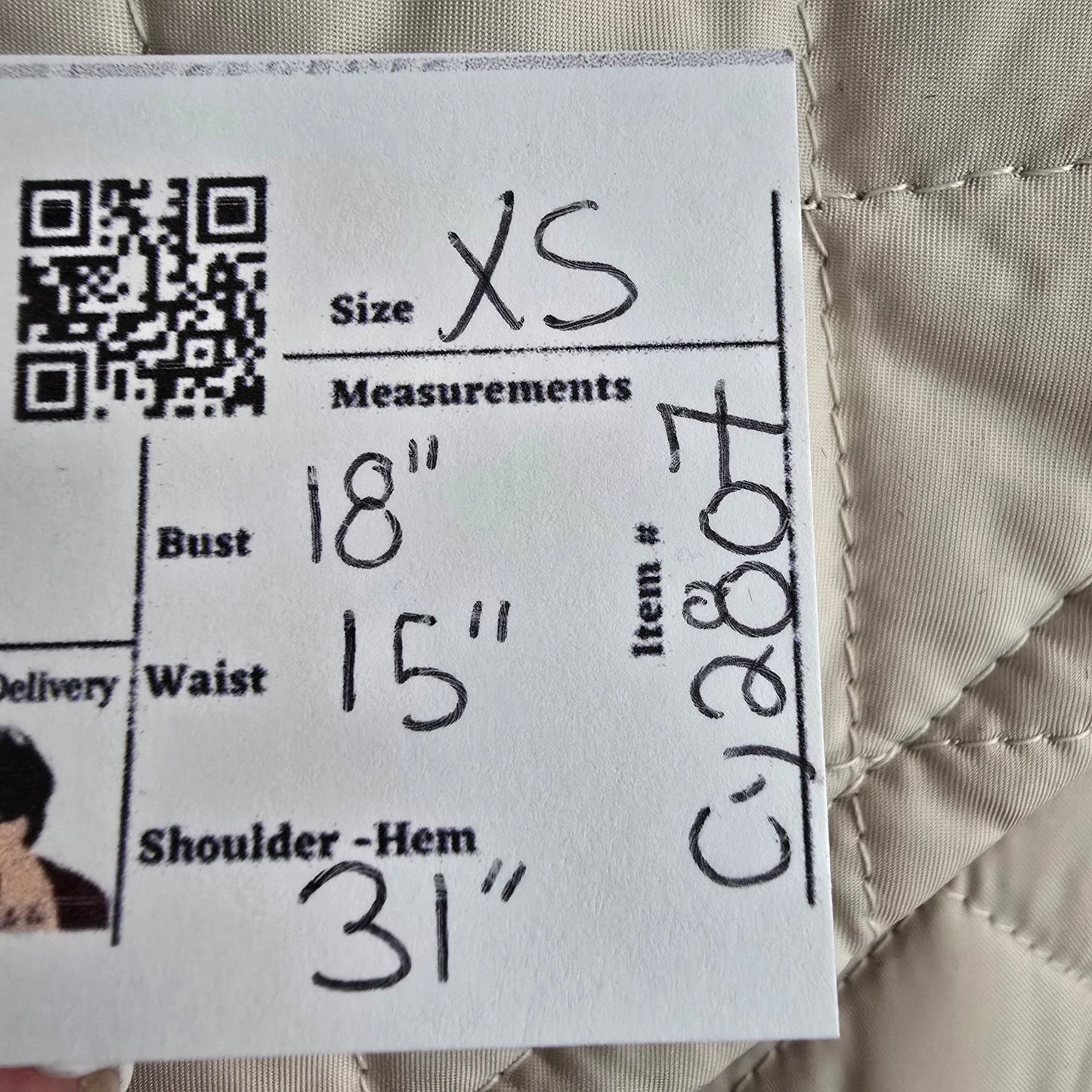 Laundry by Shelli Segal Cream Quilted Jacket Size XS