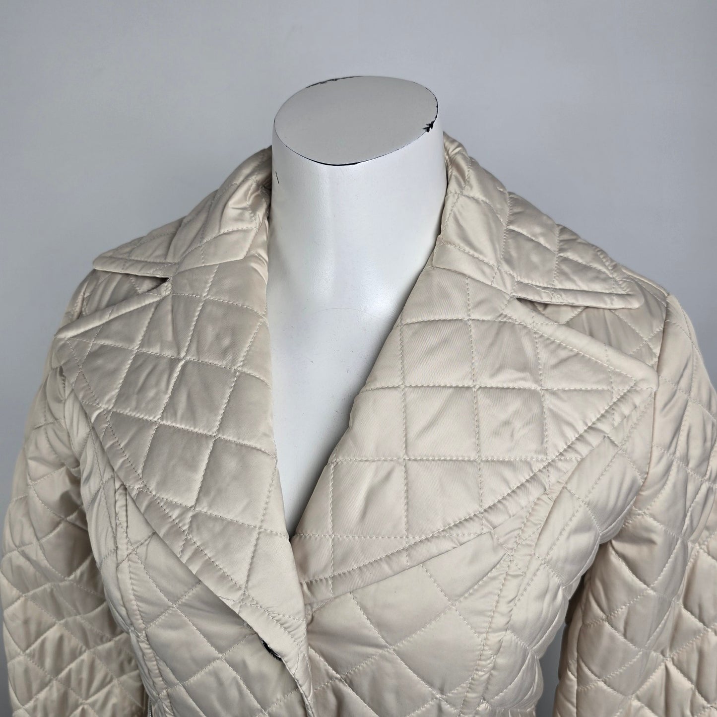 Laundry by Shelli Segal Cream Quilted Jacket Size XS