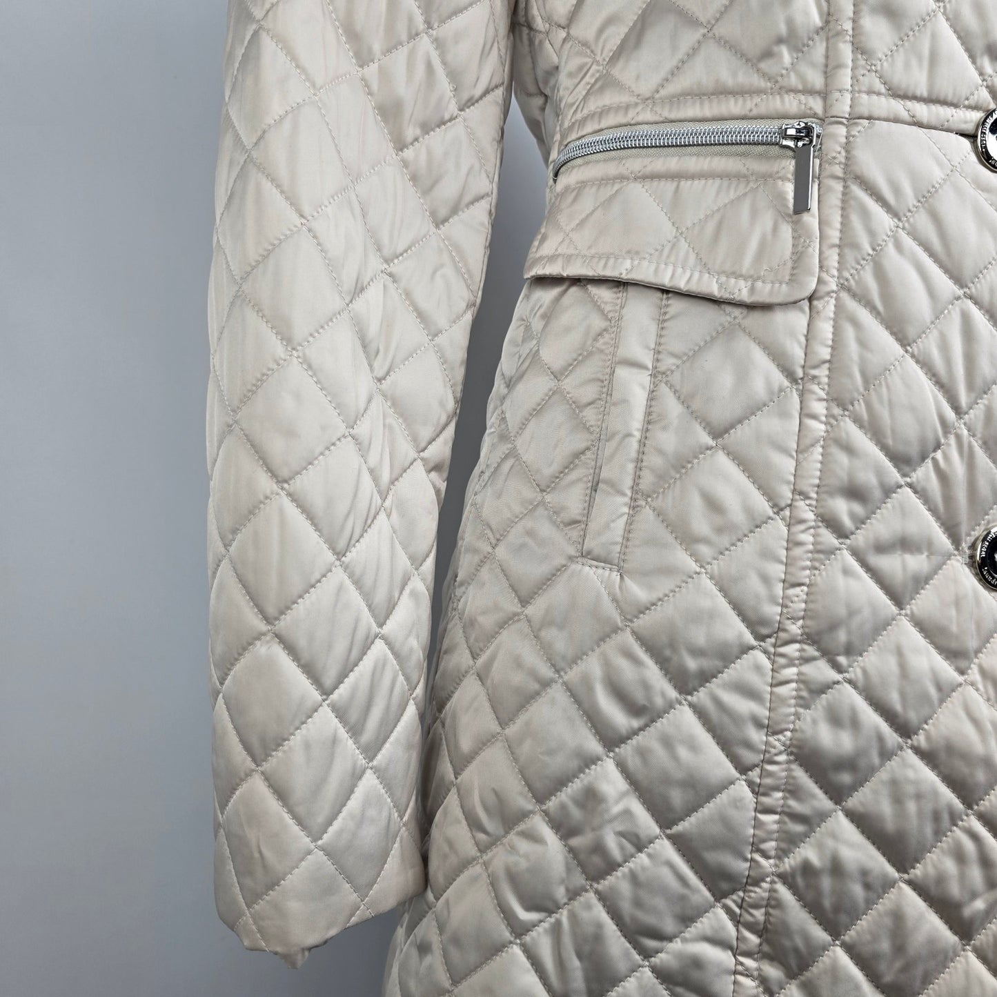 Laundry by Shelli Segal Cream Quilted Jacket Size XS