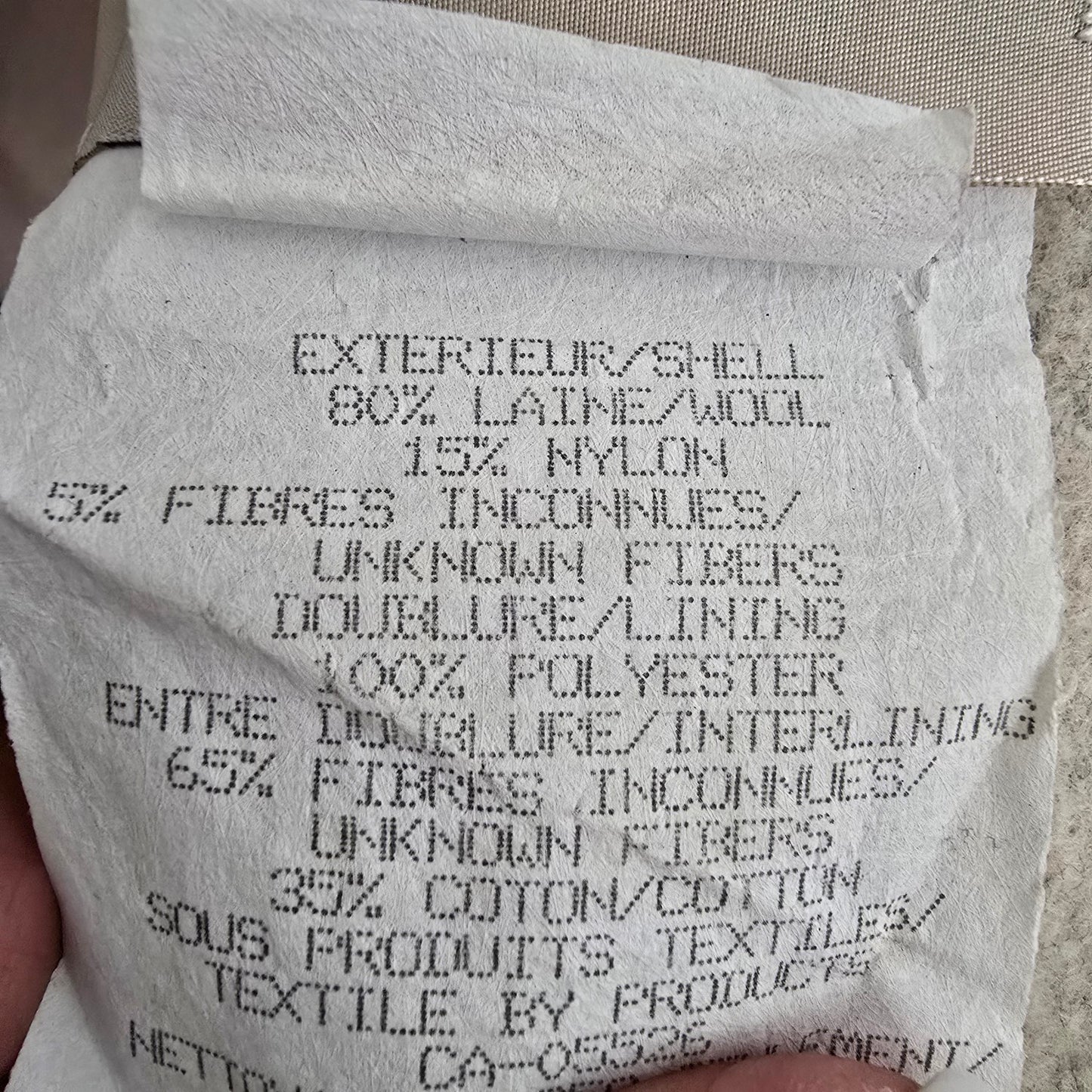 Vintage Easy Wear Wool Cream Jacket Size M