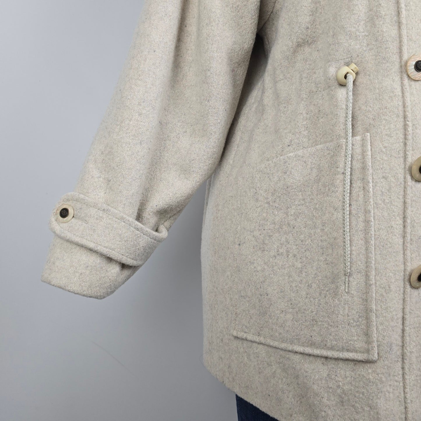 Vintage Easy Wear Wool Cream Jacket Size M