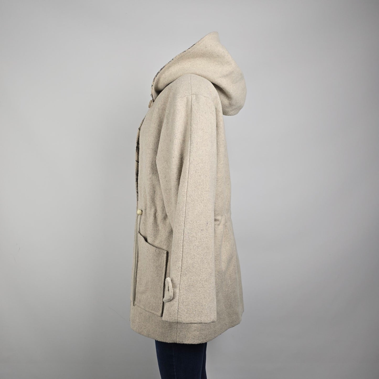 Vintage Easy Wear Wool Cream Jacket Size M