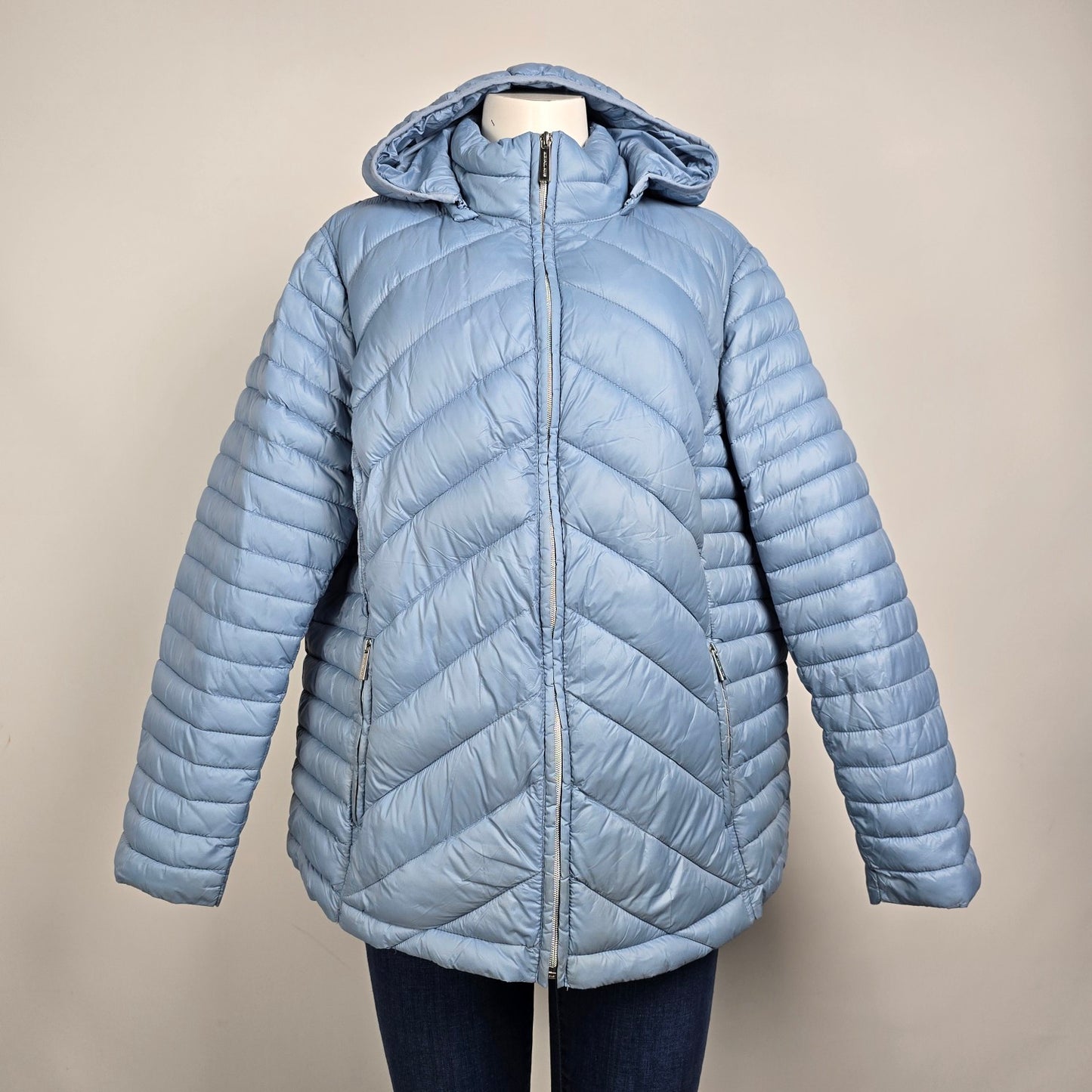Michael Kors Blue Packable Puffer Coat Size 2X