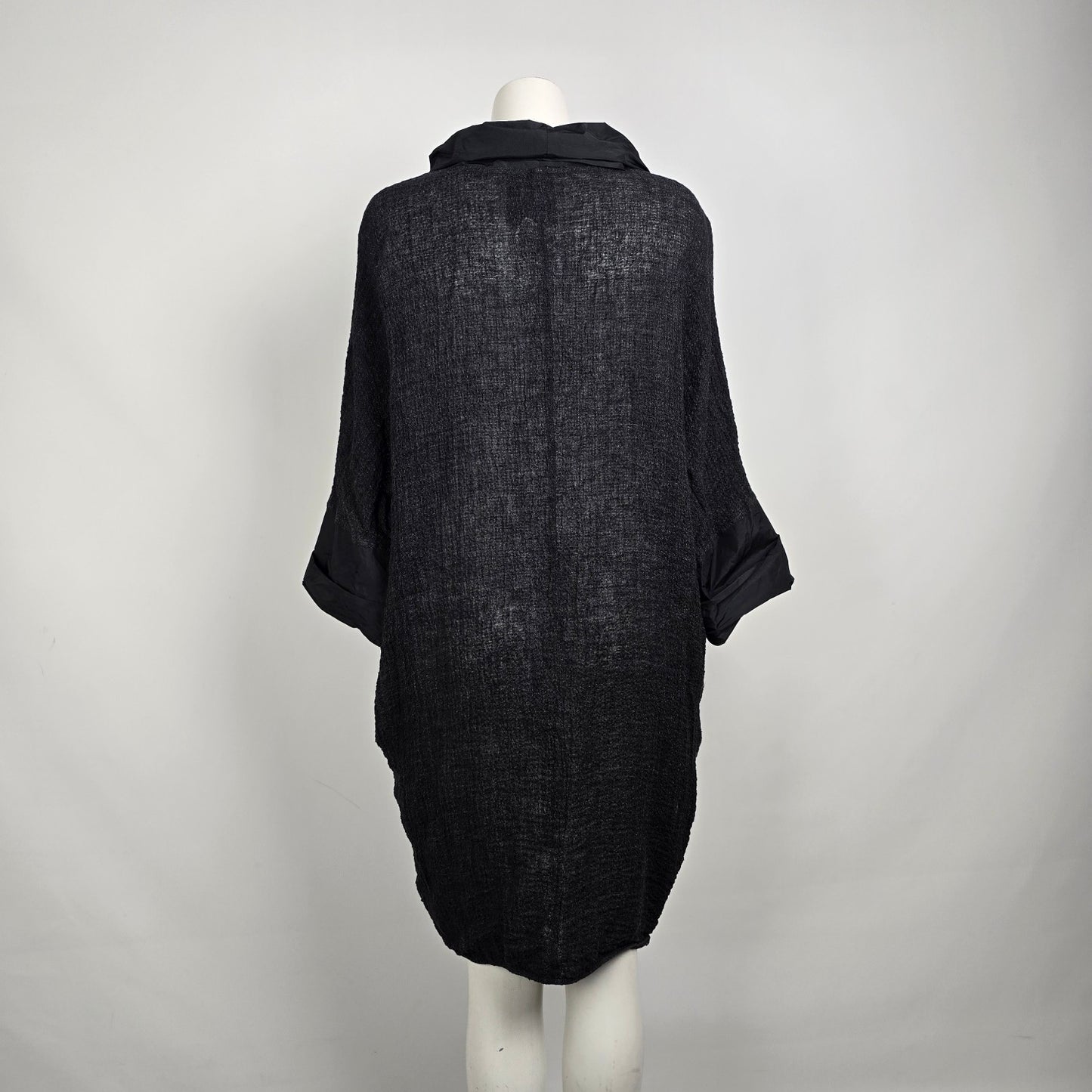 Igor Black Linen Pearl Dress Tunic Size Xl
