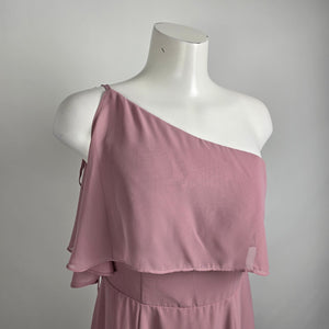 Azazie Pink Event Bridesmaids One Shoulder Gown Size 6