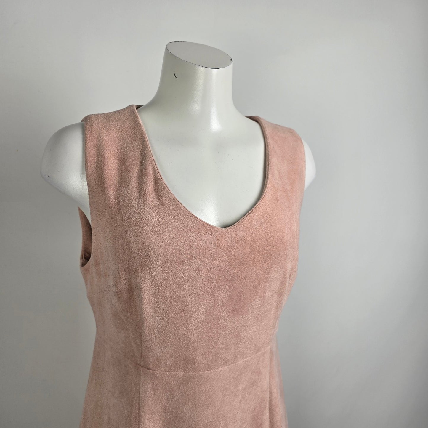 joh Pink Faux Suede Fringe Midi Dress Size M