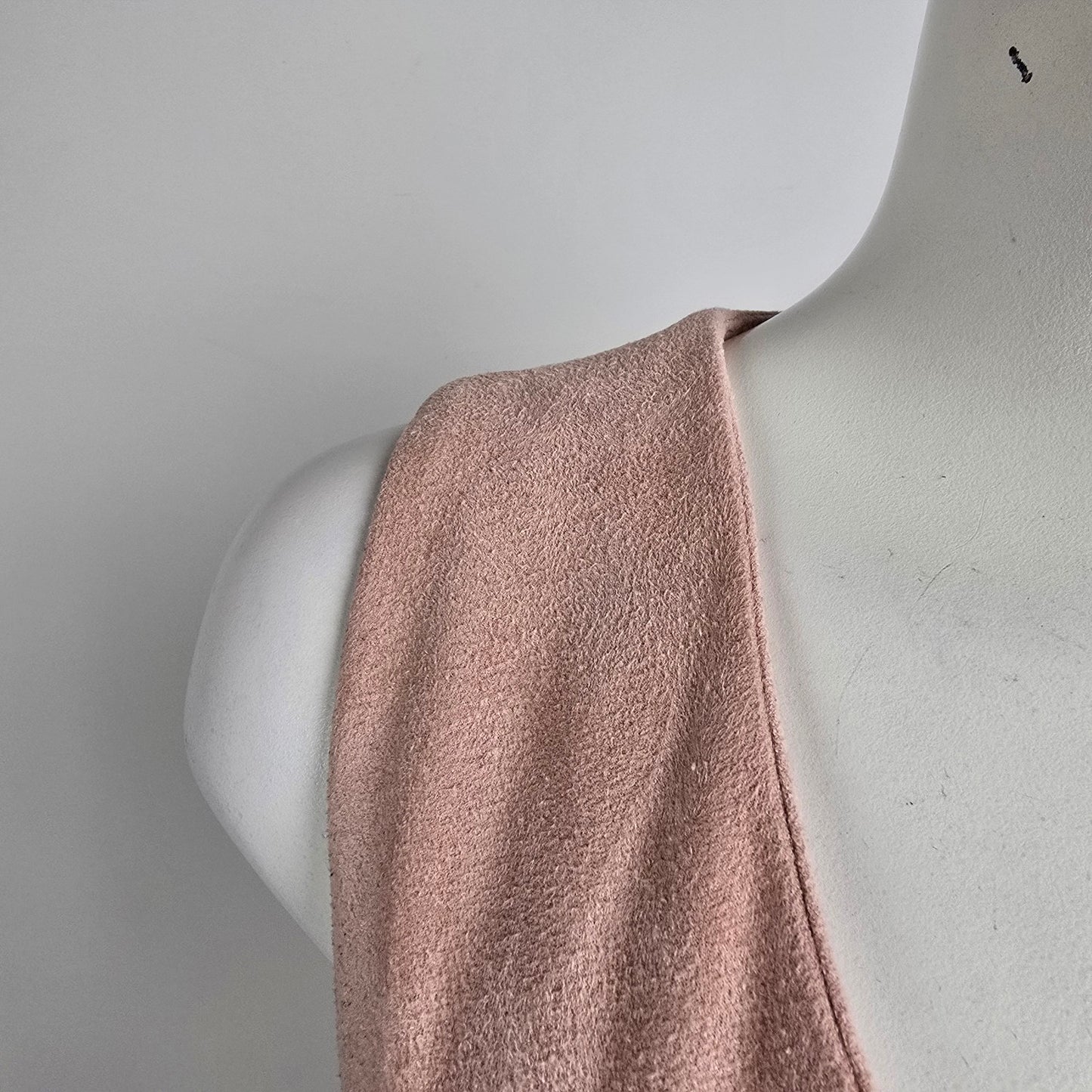 joh Pink Faux Suede Fringe Midi Dress Size M