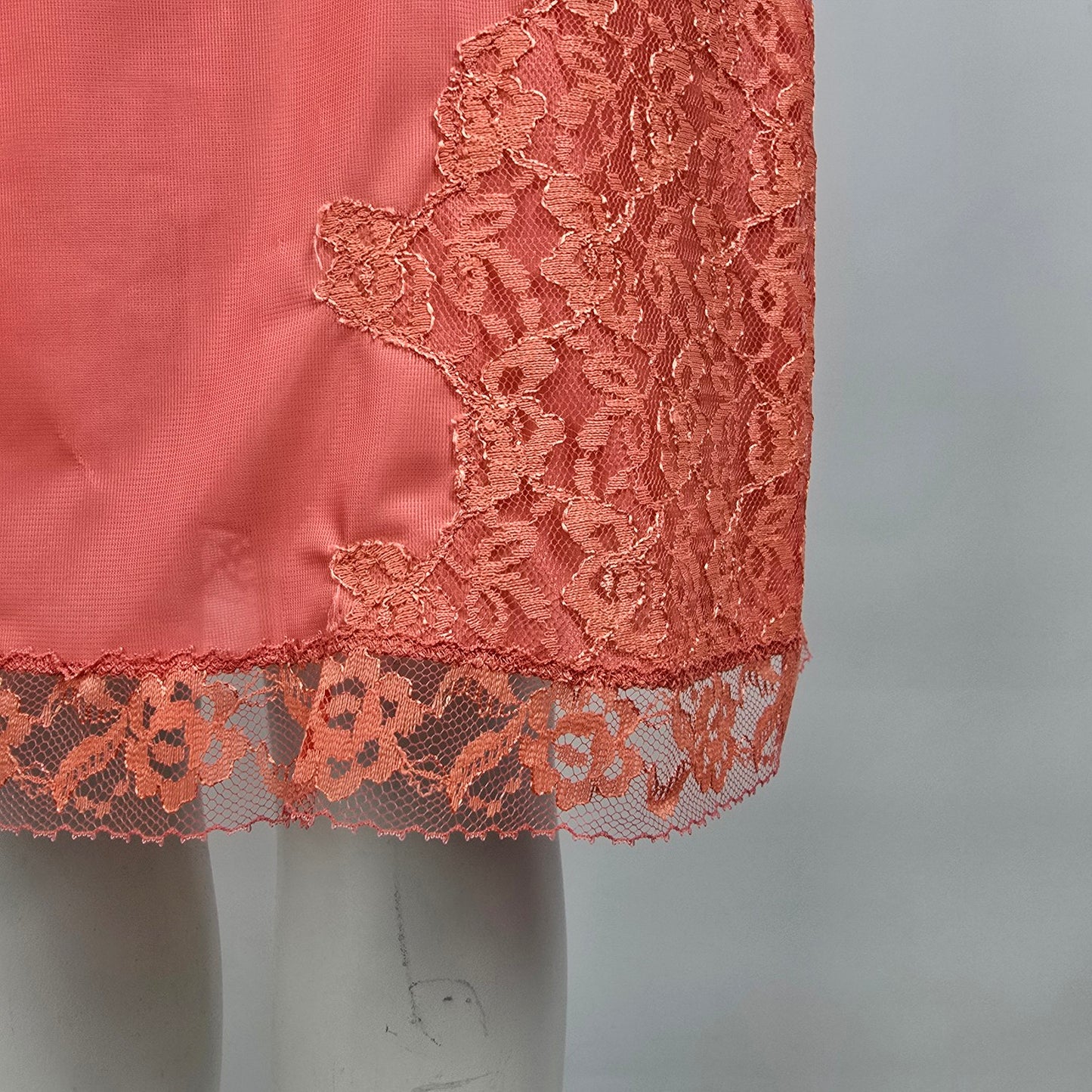 Vintage by Silkmit Coral Lace Lingerie Slip Dress Size 2