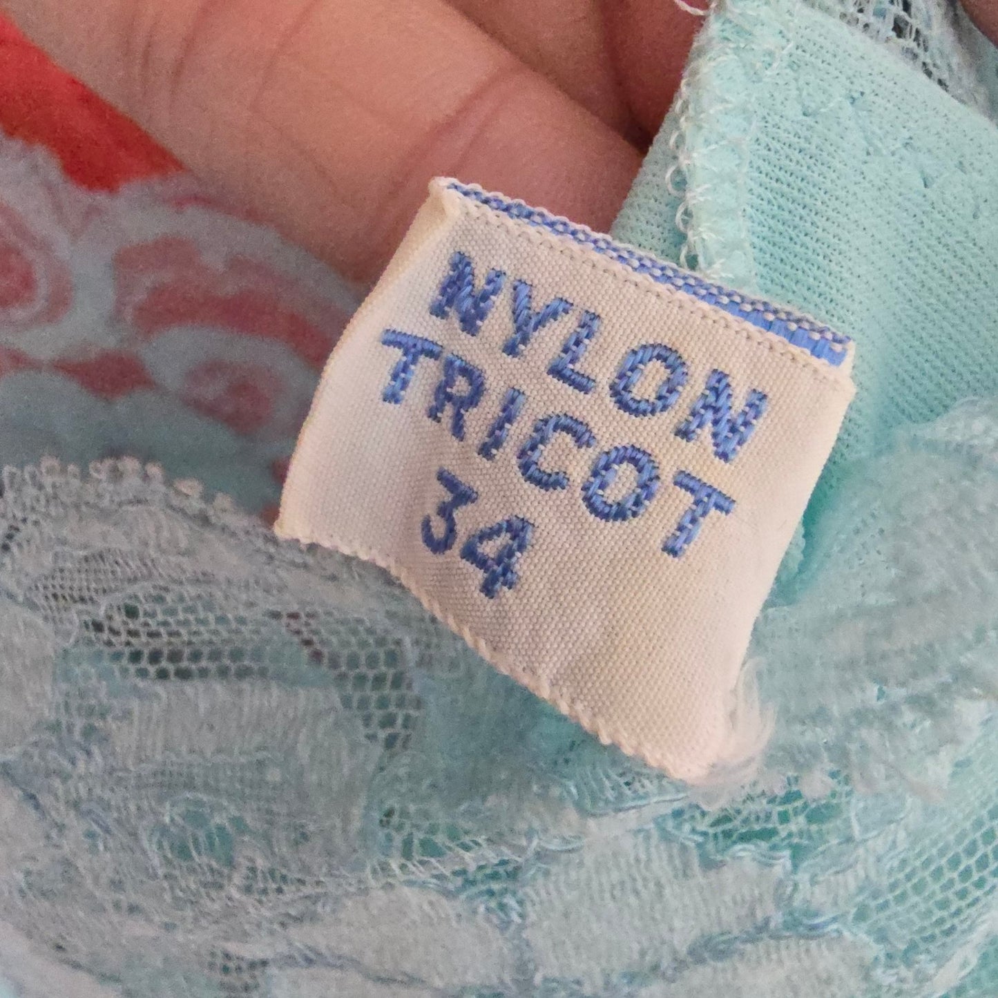 Vintage Harvey Woods Blue Lace Lingerie Slip Dress Size 4