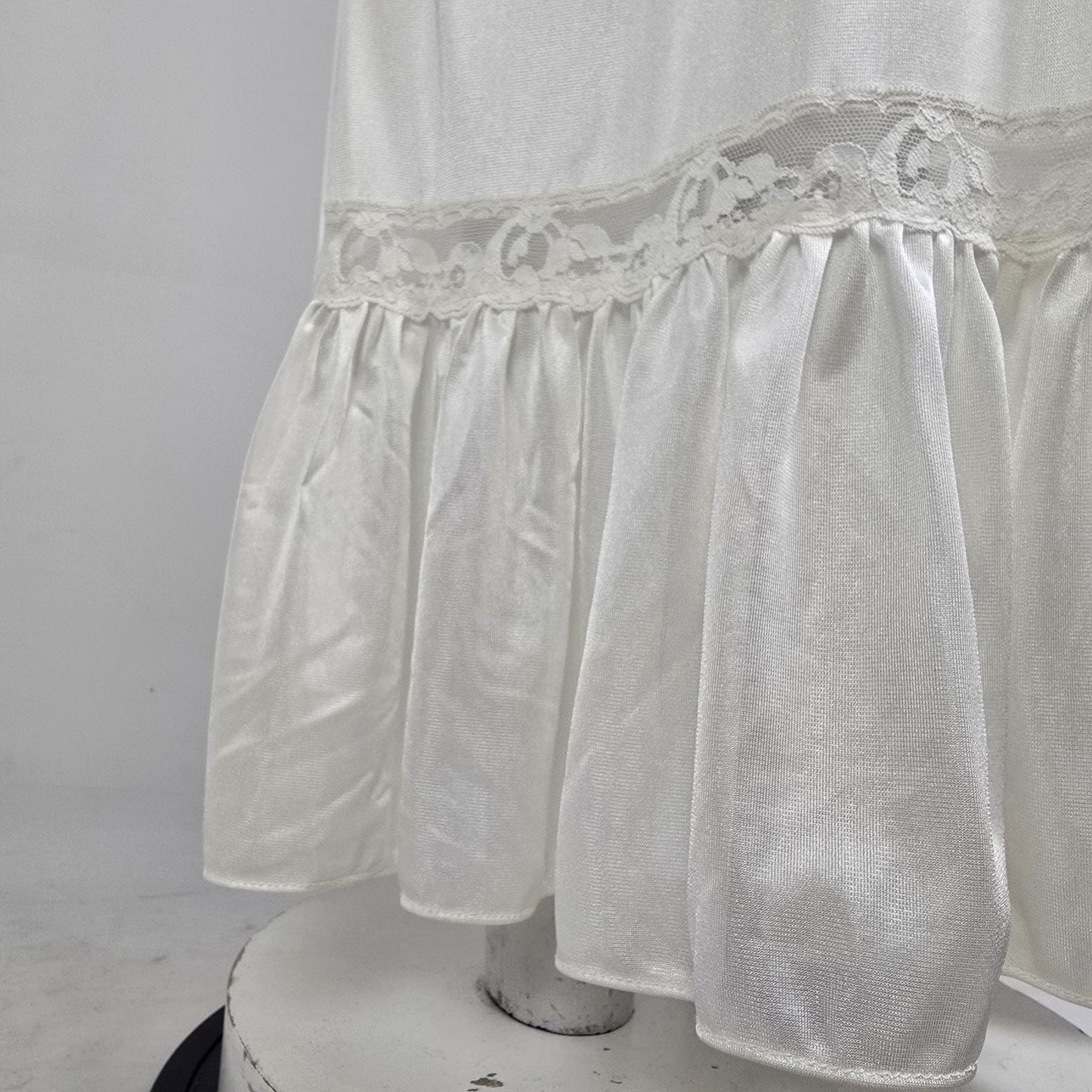 Vintage White Lace Lingerie Slip Dress Size S