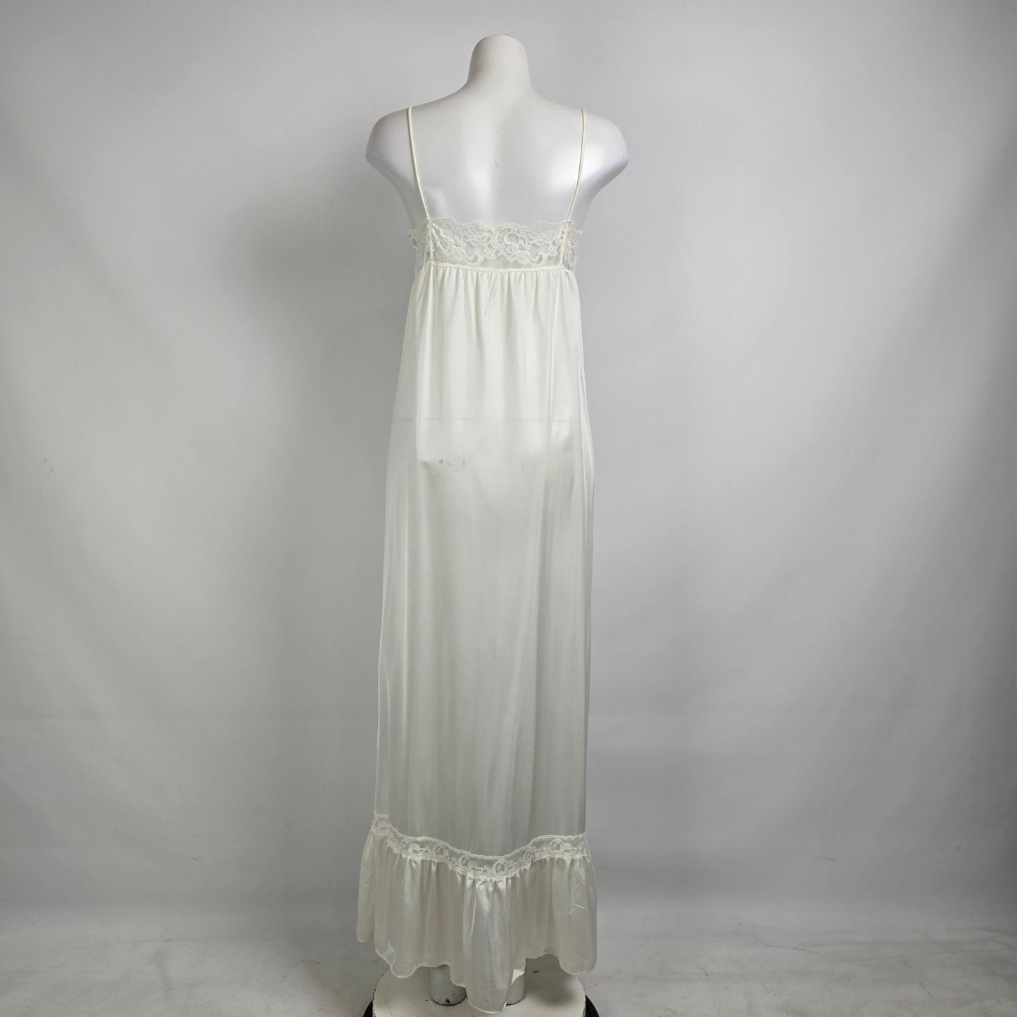 Vintage White Lace Lingerie Slip Dress Size S
