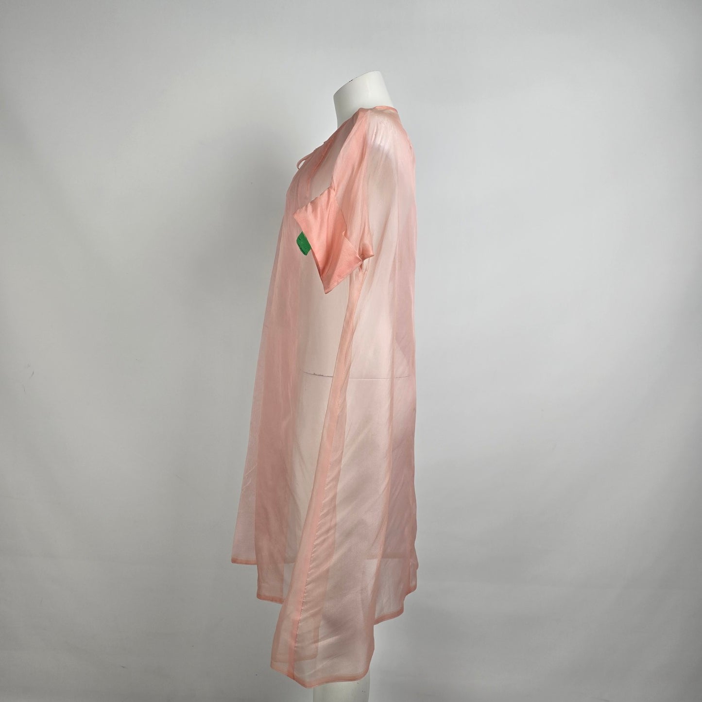 Vintage Pink Sheer Neck Tie Jacket Cardigan Size M