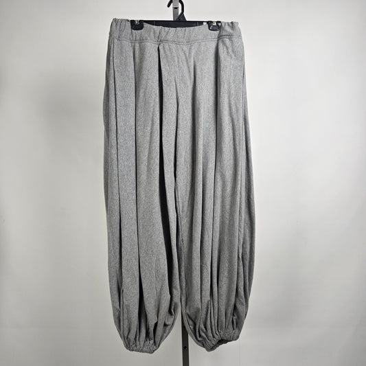 Handmade Grey Draped Wide Leg Pants Size XL