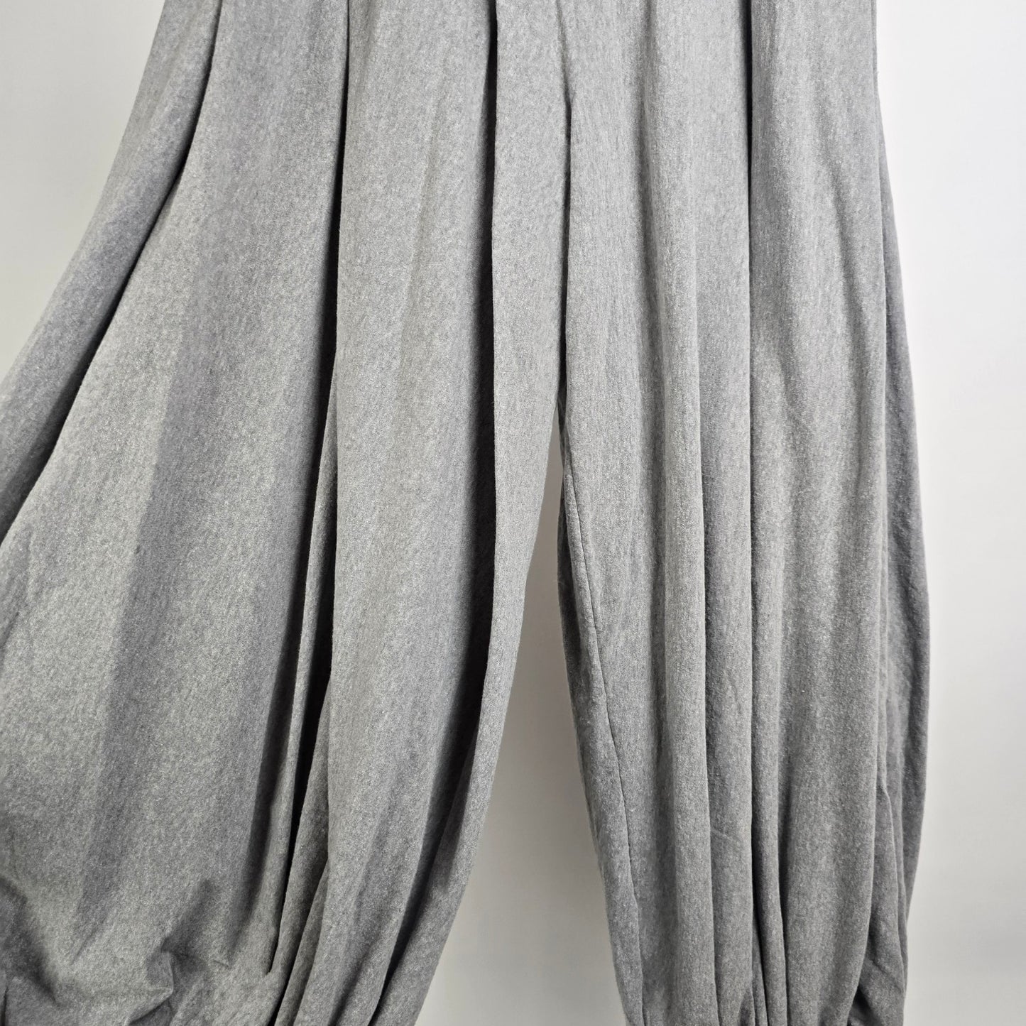 Handmade Grey Draped Wide Leg Pants Size XL