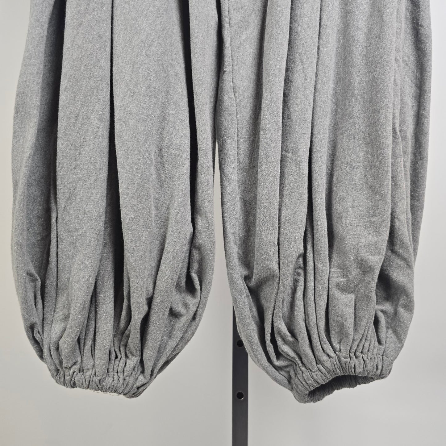 Handmade Grey Draped Wide Leg Pants Size XL