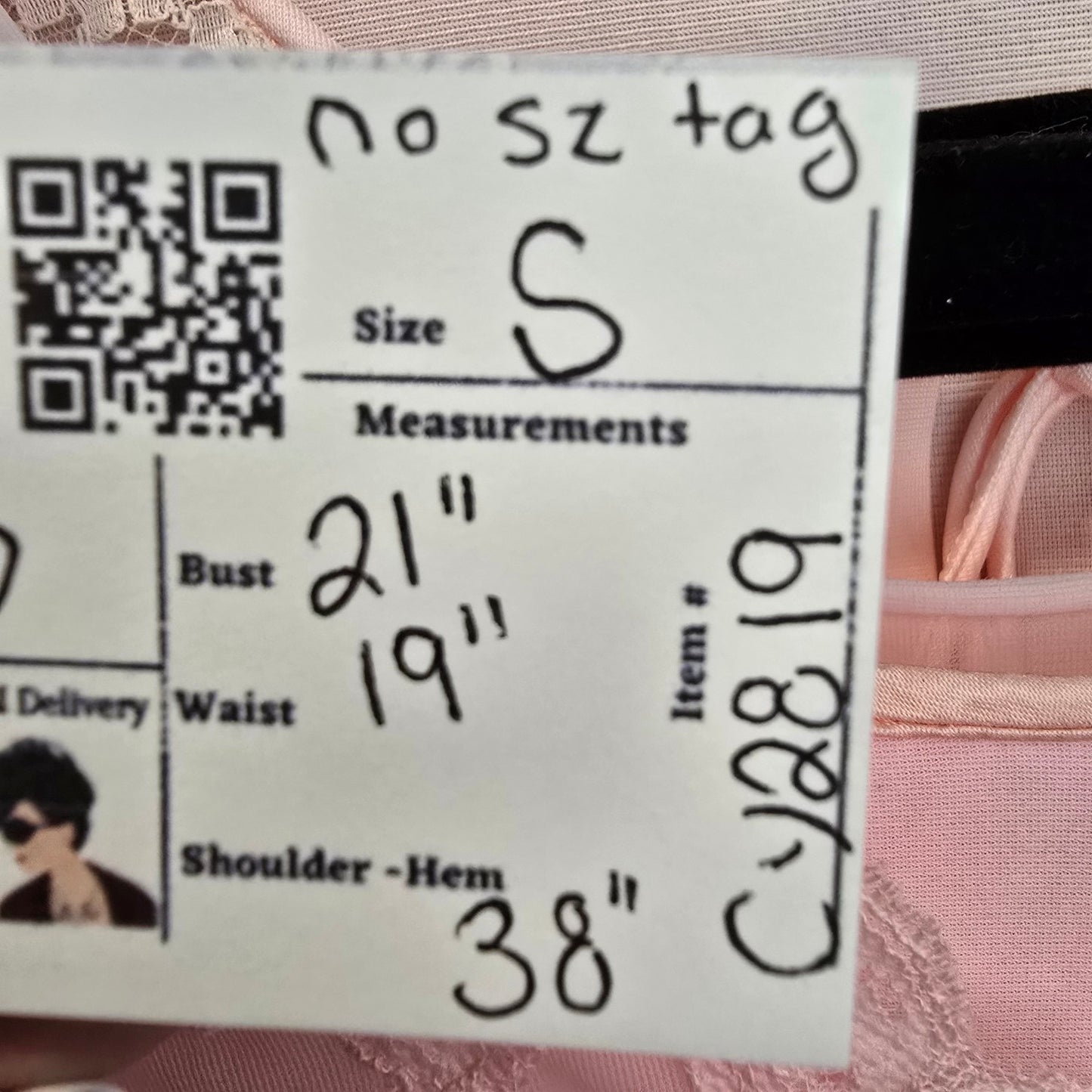 Vintage Pink Lace Lingerie Dress Night Gown Size S