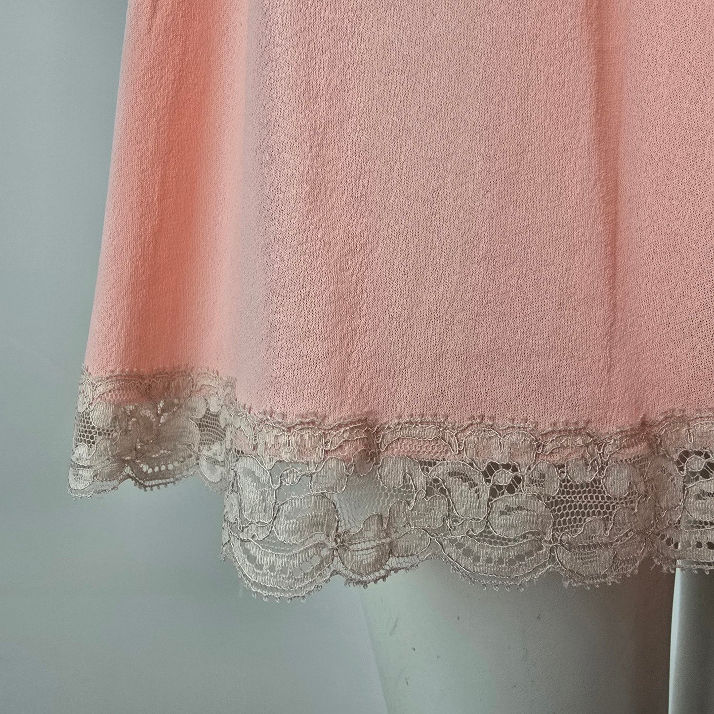 Vintage Kayser Pink Lace Lingerie Dress Night Gown Size M