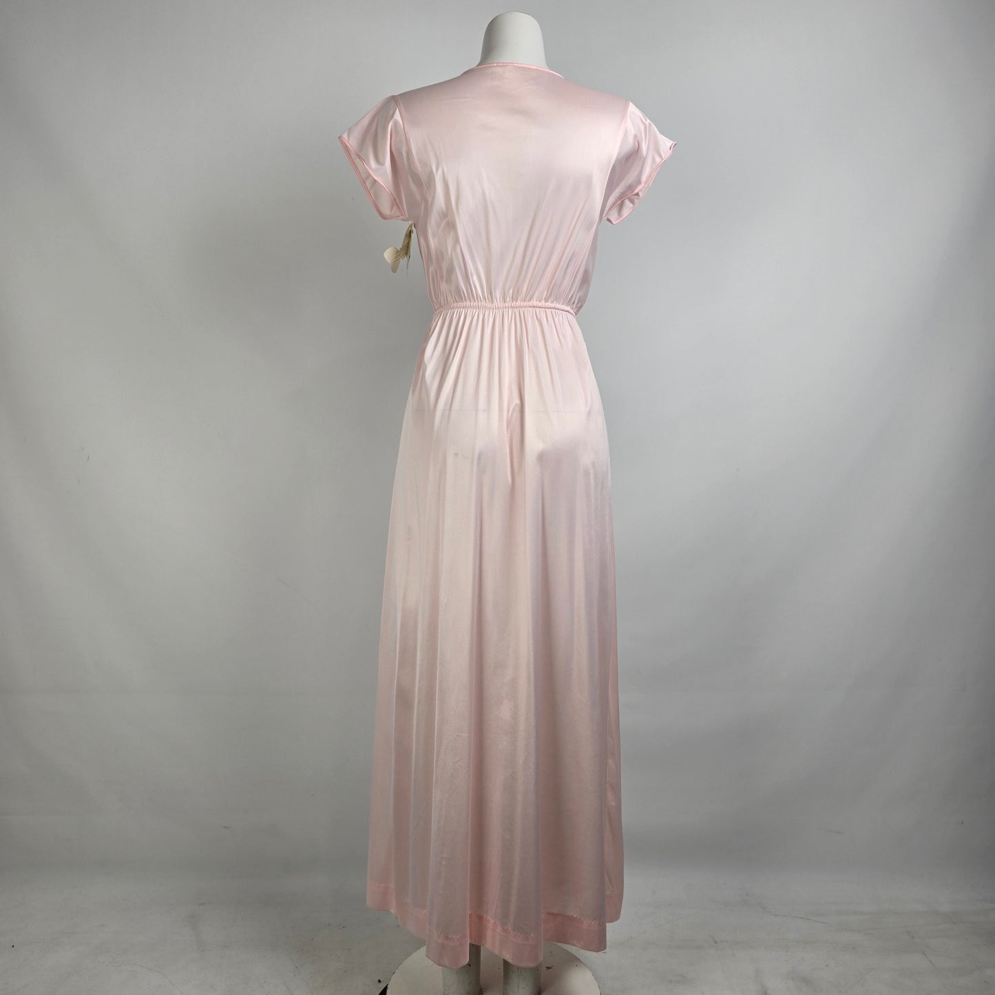 Vintage Clasilk Pink Lace Night Gown Dress Size M