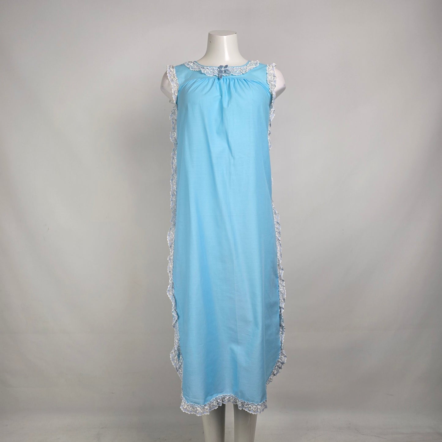 Vintage Blue Lace Night Gown Dress Size S