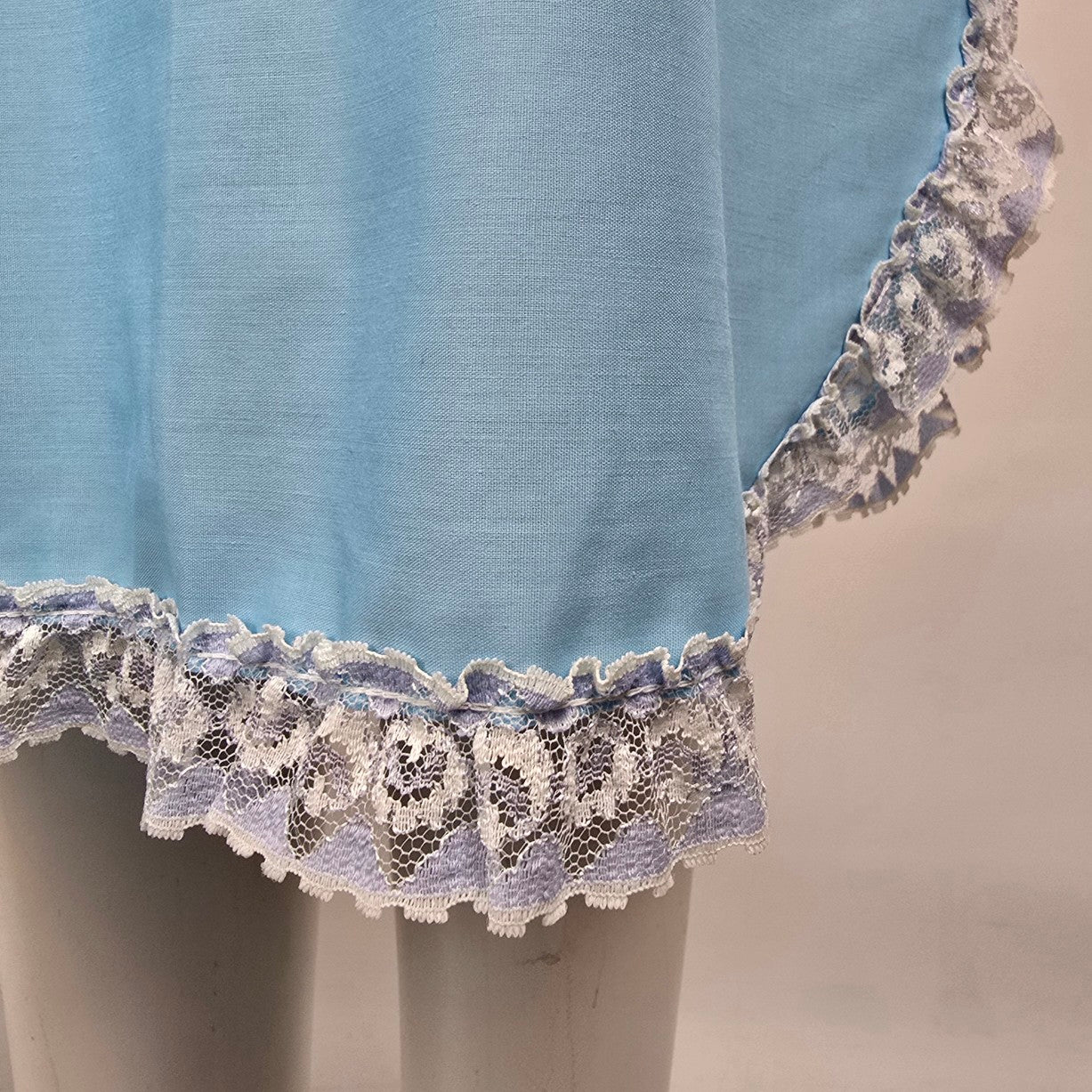 Vintage Blue Lace Night Gown Dress Size S