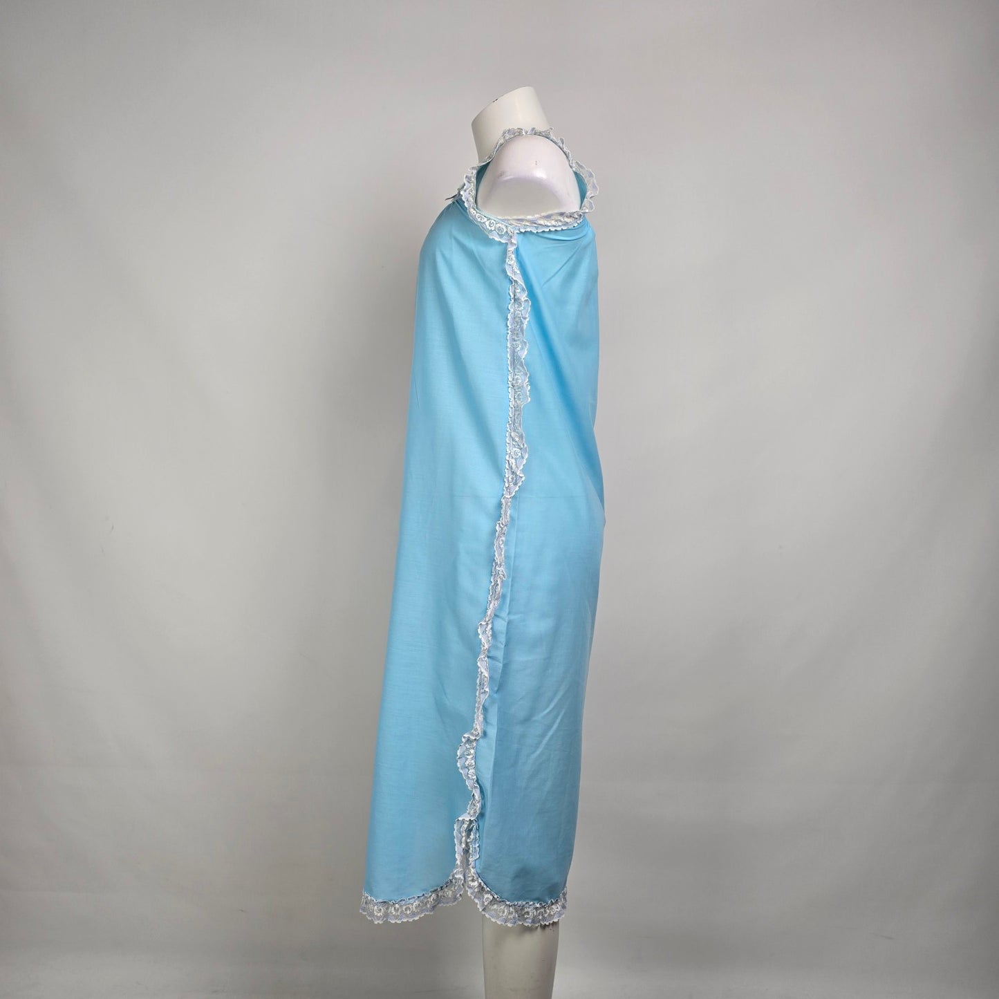 Vintage Blue Lace Night Gown Dress Size S